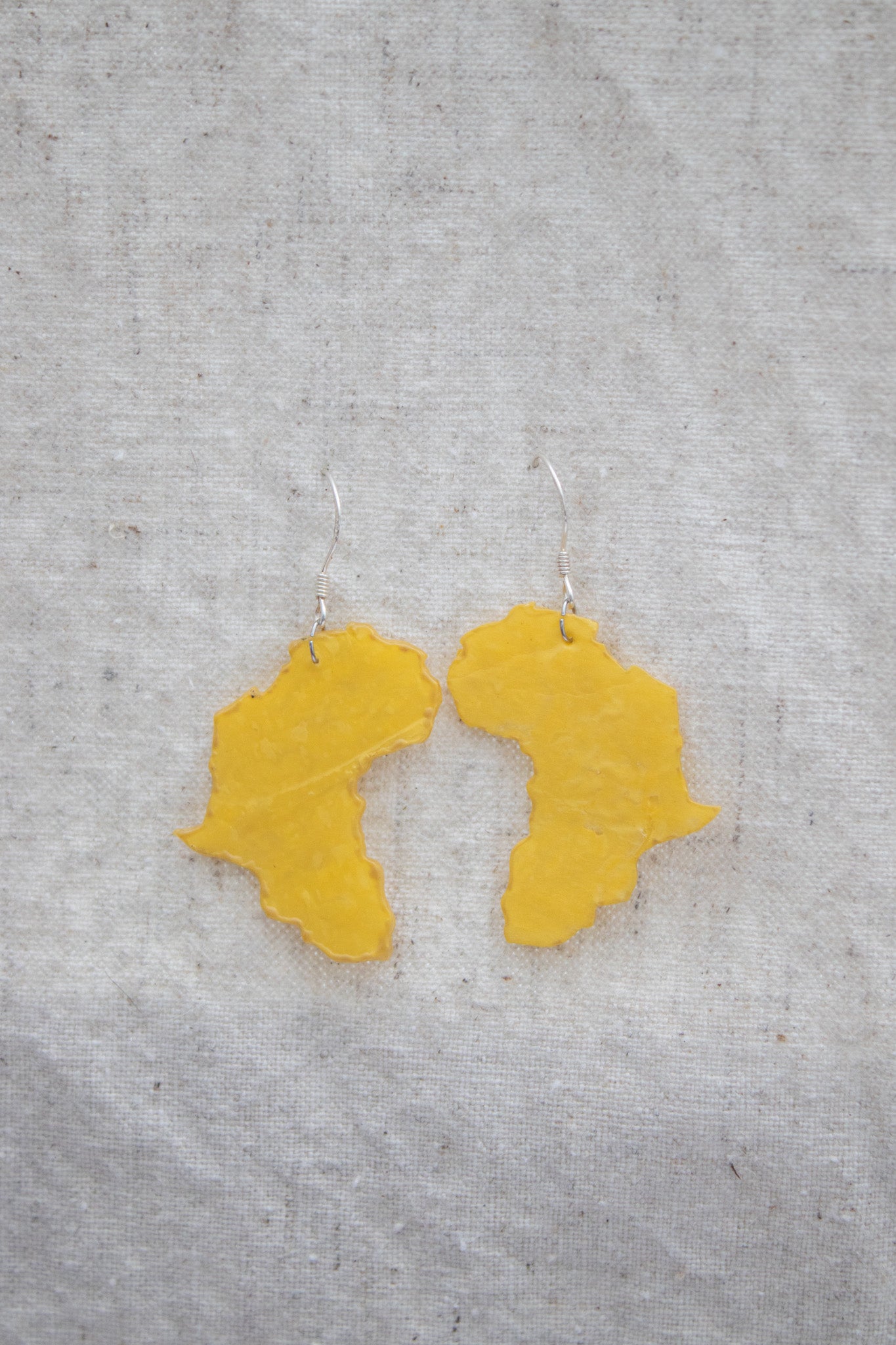 Upcycled Africa 925 Sterling Silver Dangle Earrings | Yellow