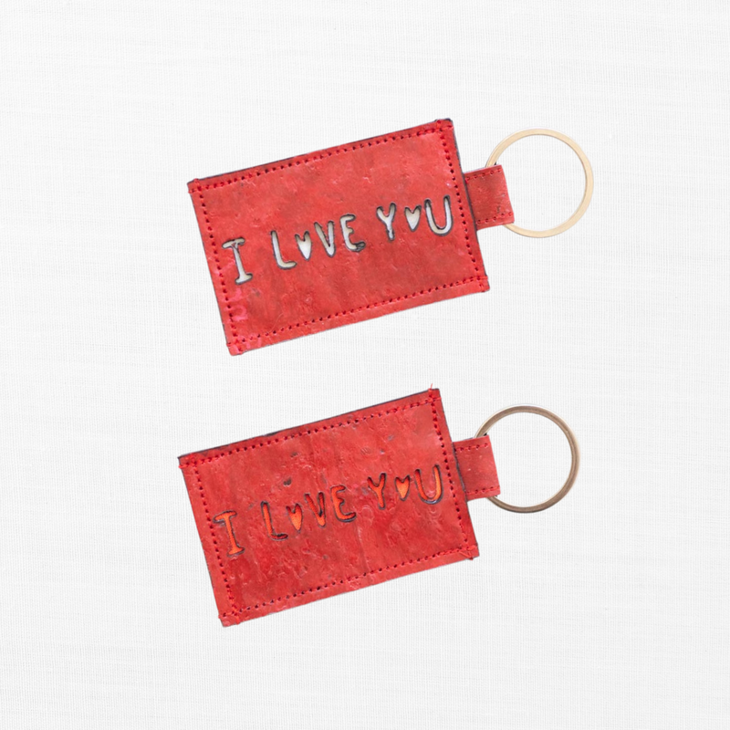 Upcycled affectionate key tags | I love you