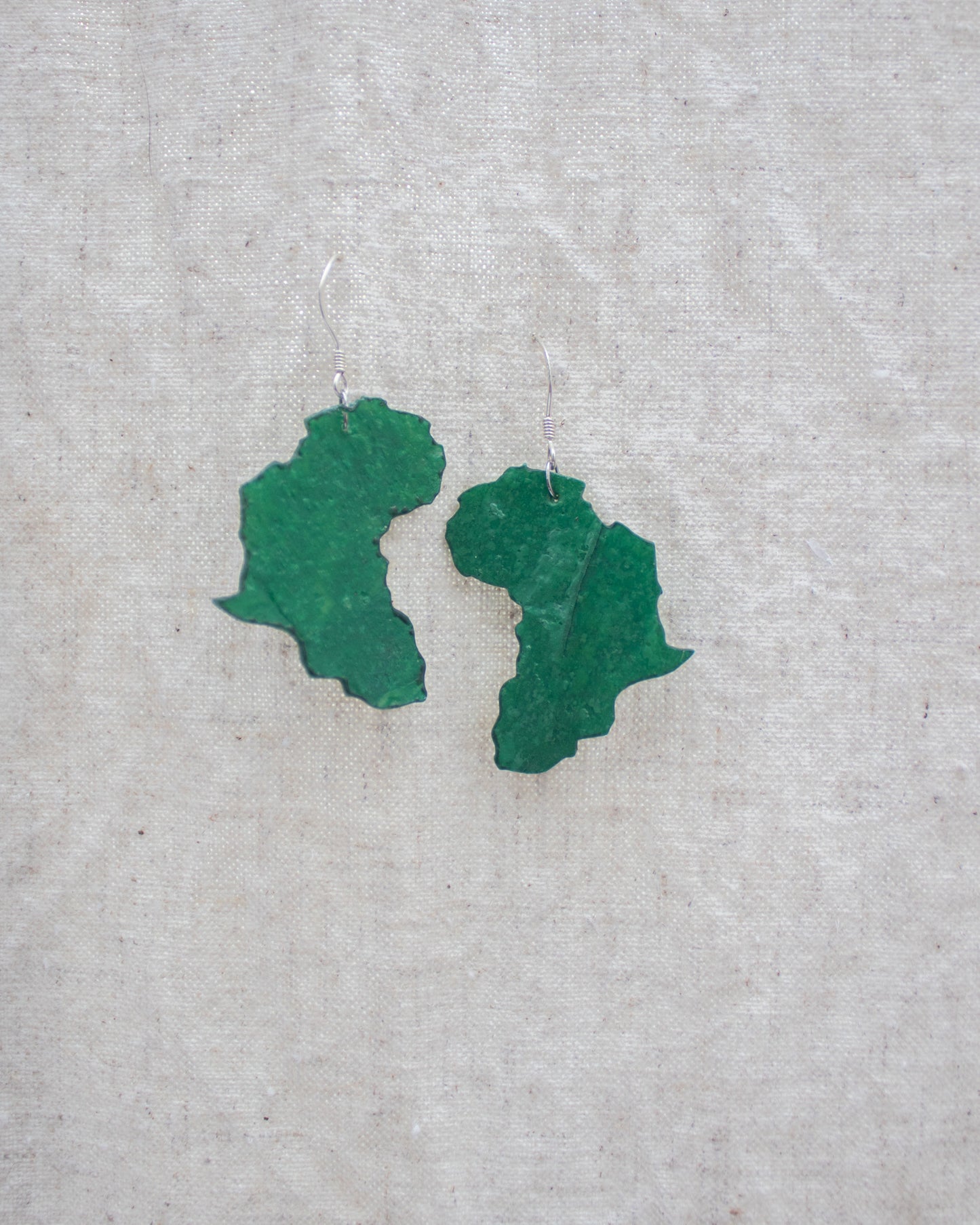 Upcycled Africa 925 Sterling Silver Dangle Earrings | Green
