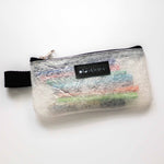 Water-resistant upcycled plastic pencil case, translucent