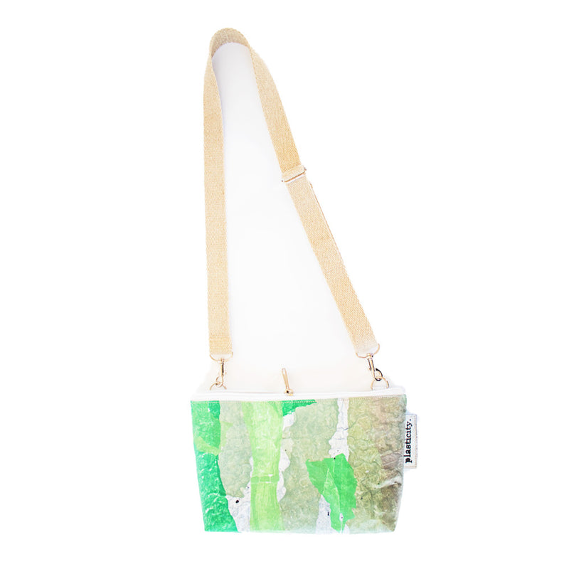 Water-resistant upcycled plastic sling bag | Greenery