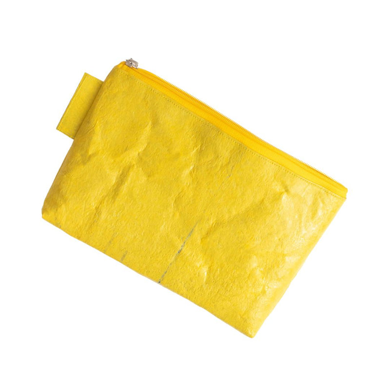 Water-resistant upcycled plastic clutch bag | Yellow