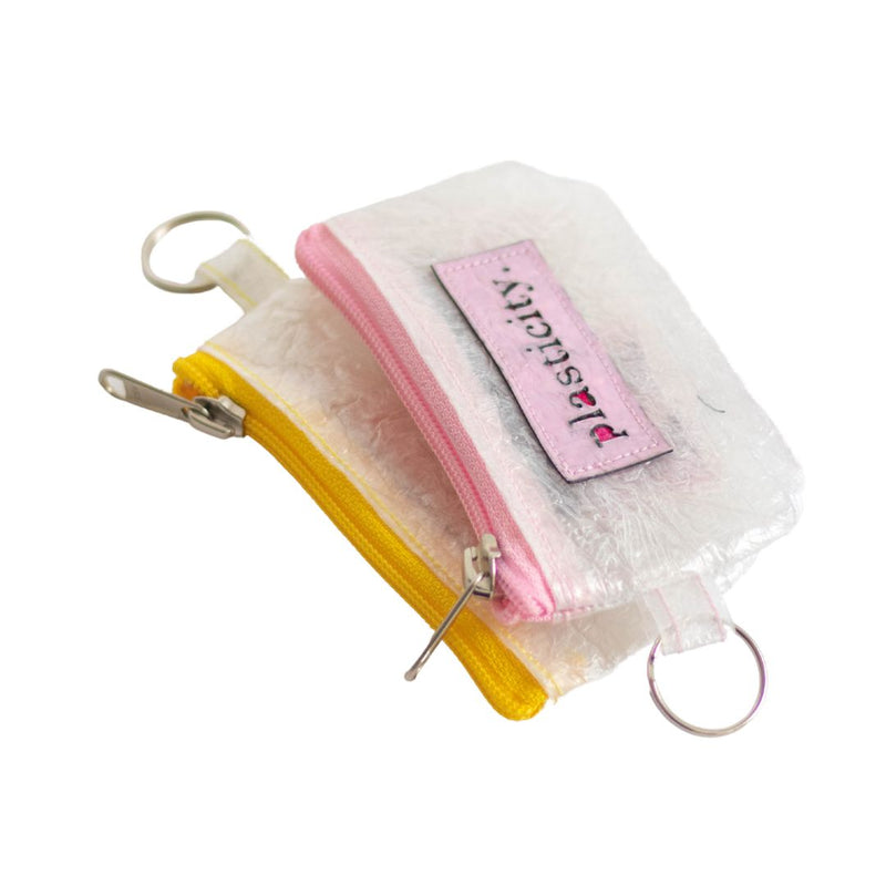 Water-resistant upcycled plastic keychain pouch | Translucent
