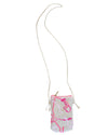 Water-resistant upcycled plastic phone pouch | Pink squiggles