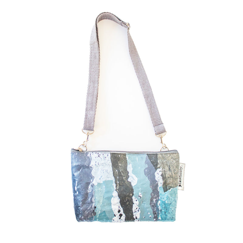 Water-resistant upcycled plastic sling bag | Blues