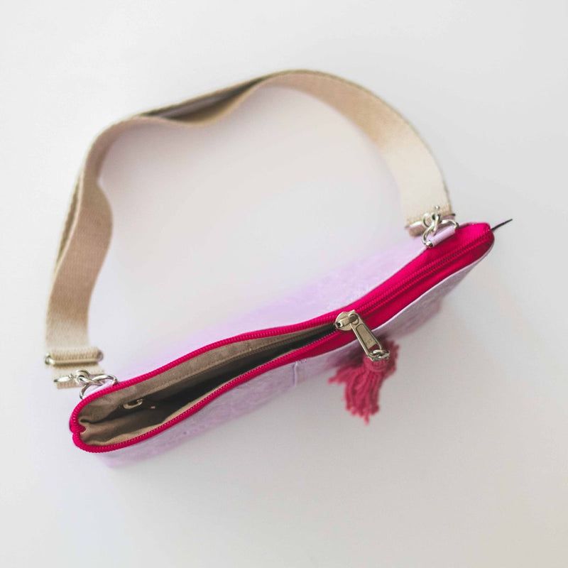 Water-resistant upcycled plastic sling bag | Pink